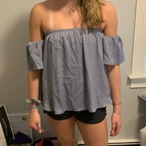 Off the shoulder Grey satin top